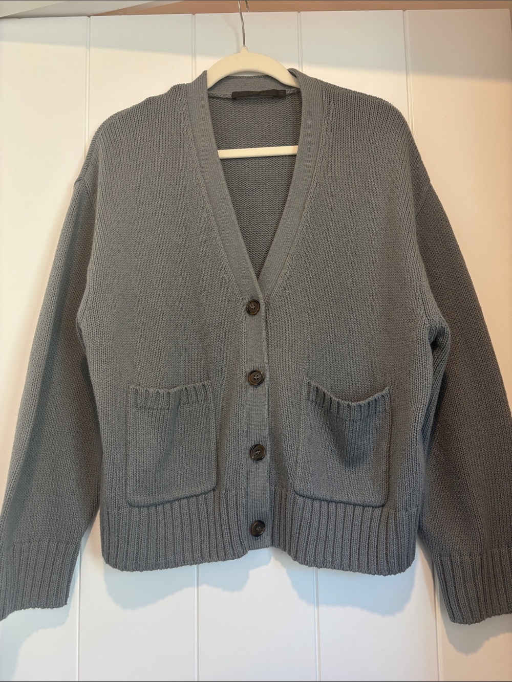 Jenni Kayne Slate Cornflower Blue V-Neck Button Front Cardigan